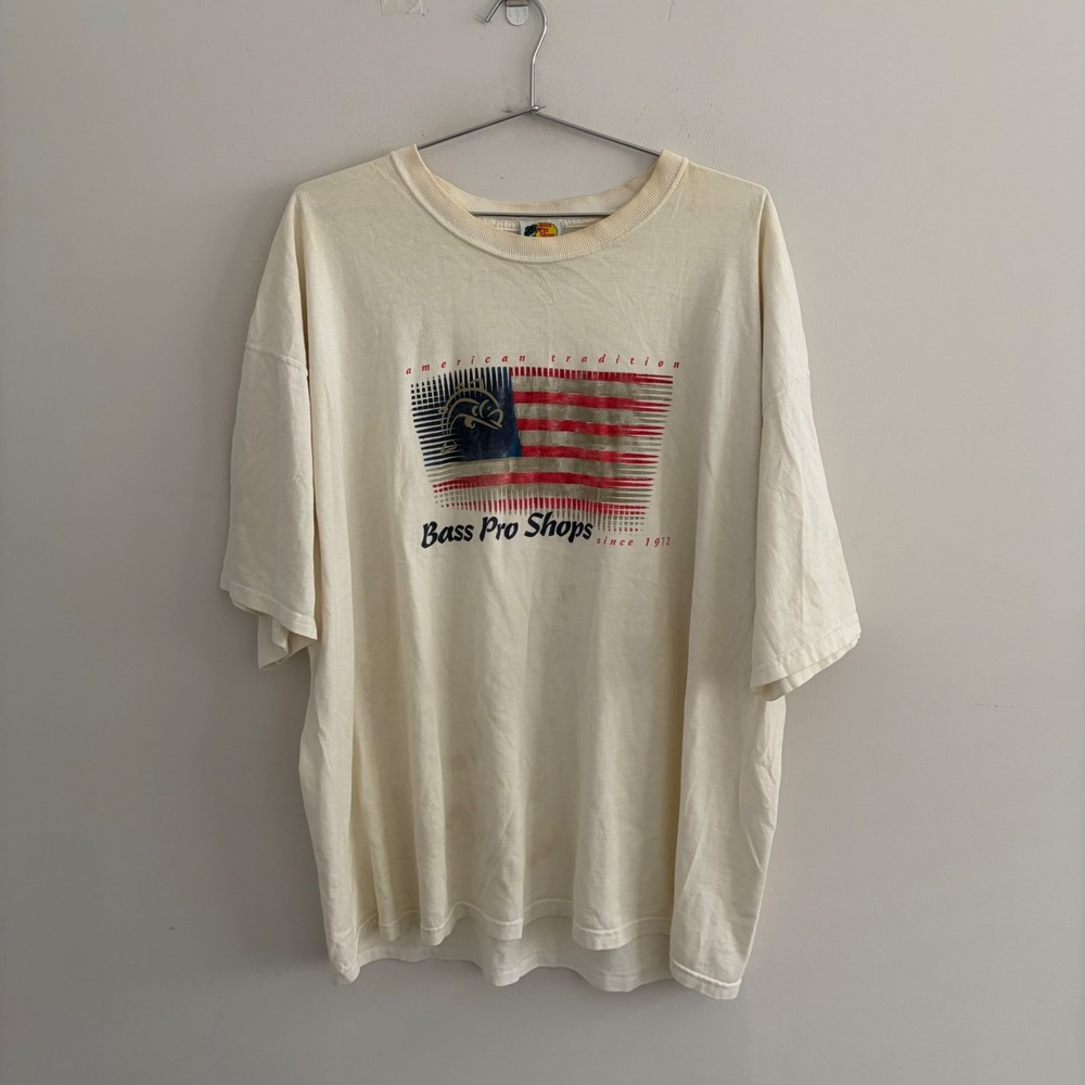 Bass Pro Shops American Tradition Flag Graphic T-Shirt Cream 3XL